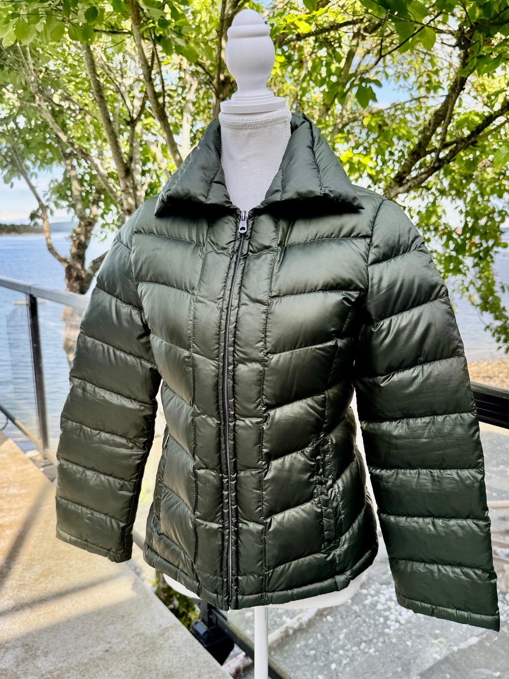 Weekend Max Mara Dark Green Short Puffer Goose Down Jacket XS 2